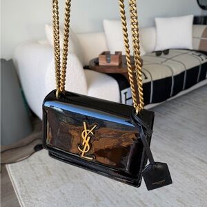 SAINT LAURENT Sunset black patent leather crossbody bag
Retails for $2900